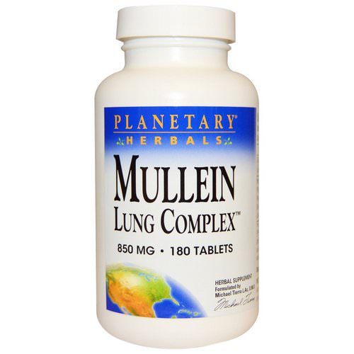 Planetary Herbals, Mullein Lung Complex, 850 mg, 180 Tablets فوائد