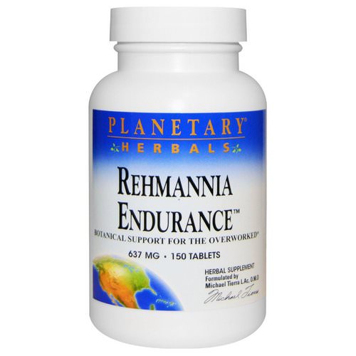 Planetary Herbals, Rehmannia Endurance, 637 mg, 150 Tablets فوائد