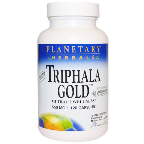 Planetary Herbals, Triphala Gold, GI Tract Wellness, 550 mg, 120 Capsules فوائد