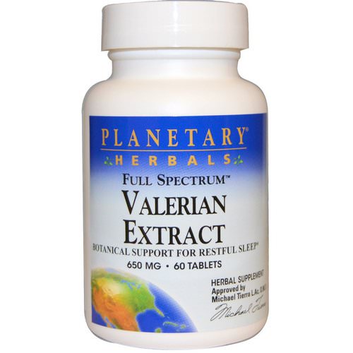 Planetary Herbals, Valerian Extract, Full Spectrum, 650 mg, 60 Tablets فوائد