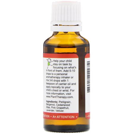 Plant Therapy, KidSafe, 100% Pure Essential Oil, A+ Attention, 1 fl oz (30 ml):ميزان الزيت, الرصيد