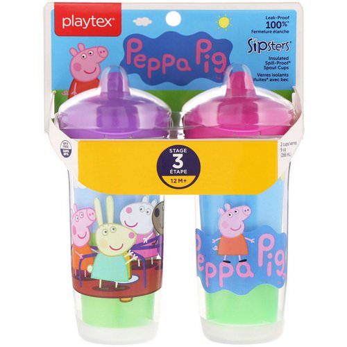 Playtex Baby, Sipsters, Peppa Pig, 12+ Months, 2 Cups, 9 oz (266 ml) Each فوائد