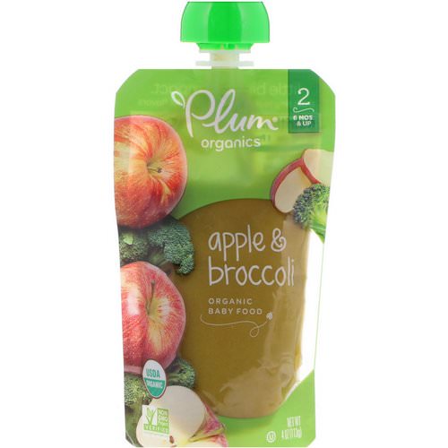 Plum Organics, Organic Baby Food, Stage 2, Apple & Broccoli, 4 oz (113 g) فوائد