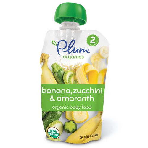 Plum Organics, Organic Baby Food, Stage 2, Banana, Zucchini & Amaranth, 3.5 oz (99 g) فوائد