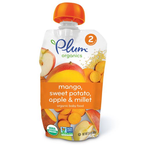 Plum Organics, Organic Baby Food, Stage 2, Mango, Sweet Potato Apple & Millet, 3.5 oz (99 g) فوائد