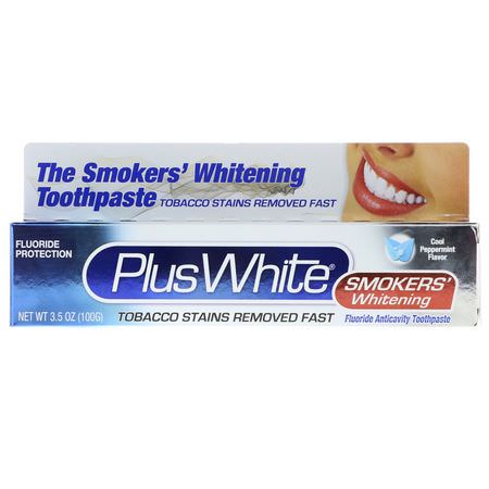 Plus White, The Smokers' Whitening Toothpaste, Cool Peppermint Flavor, 3.5 oz (100 g):تبييض, معج,ن أسنان