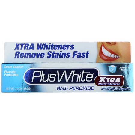 Plus White, Xtra Whitening with Peroxide, Clean Mint Flavor, 2.0 oz (56.6 g):تبييض, معج,ن أسنان
