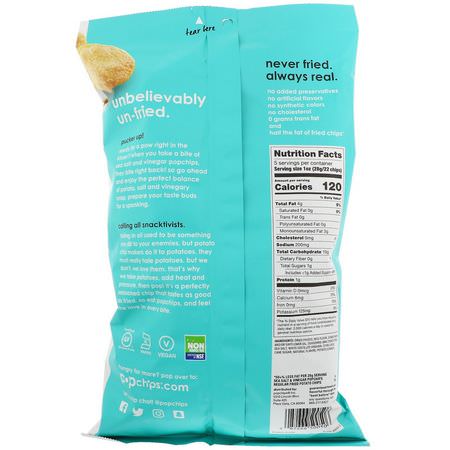 Popchips, Potato Chips, Sea Salt & Vinegar, 5 oz (142 g):الرقائق ,ال,جبات الخفيفة