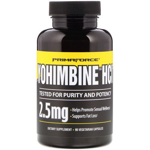 Primaforce, Yohimbine HCl, 2.5 mg, 90 Vegetarian Capsules فوائد