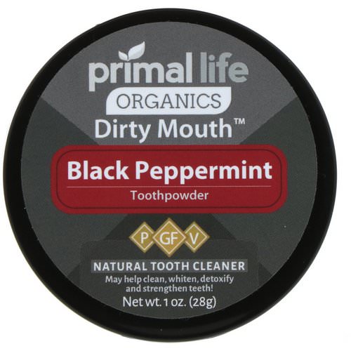 Primal Life Organics, Dirty Mouth Toothpowder, Black Peppermint, 1 oz (28 g) فوائد
