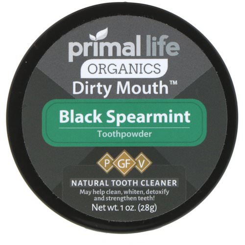 Primal Life Organics, Dirty Mouth Toothpowder, Black Spearmint, 1 oz (28 g) فوائد