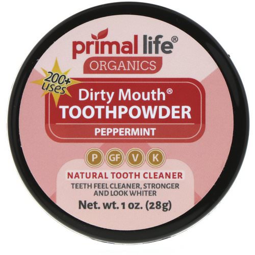 Primal Life Organics, Dirty Mouth Toothpowder, Peppermint, 1 oz (28 g) فوائد