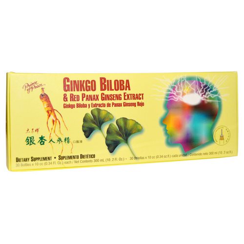 Prince of Peace, Ginkgo Biloba & Red Panax Ginseng Extract, 30 Bottles, 0.34 fl oz Each فوائد