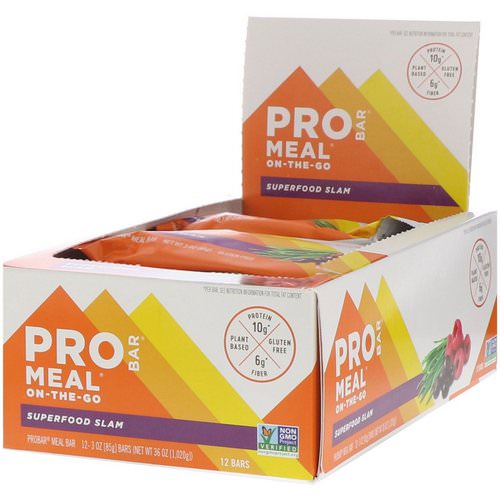 ProBar, Pro Bar, Meal, Superfood Slam, 12 Bars, 3 oz (85 g) Each فوائد