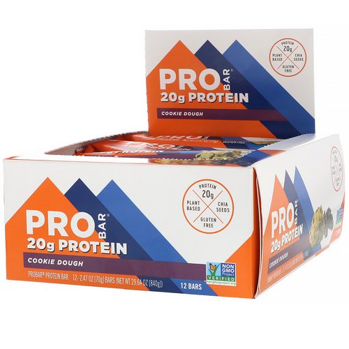ProBar, Protein Bar, Cookie Dough, 12 Bars, 2.47 oz (70 g) Each فوائد
