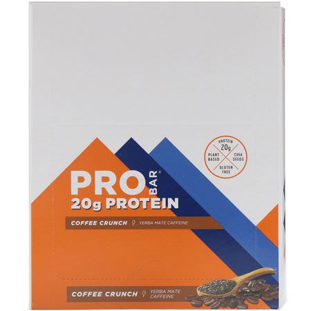 ProBar, Protein Bar, Coffee Crunch, 12 Bars, 2.47 oz (70 g) Each:أشرطة بر,تين الص,يا, أشرطة البر,تين