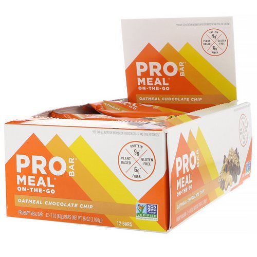 ProBar, Protein Bar, Meal, Oatmeal Chocolate Chip, 12 Bars, 3 oz (85 g) Each فوائد