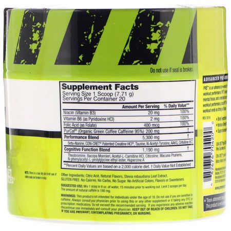 Promera Sports, PRE, Advanced Pre-Workout Formula, Lemon-Lime, 5.44 oz (154.2 g):Beta Alanine,الأحماض الأمينية