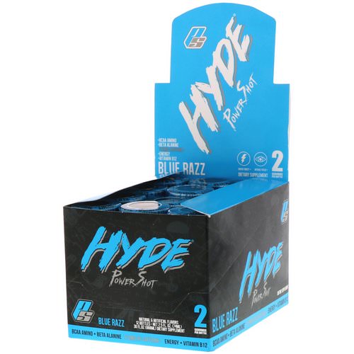 ProSupps, Hyde Power Shot, Blue Razz, 172 mg, 12 Bottles, 2.5 fl oz (74 ml) Each فوائد
