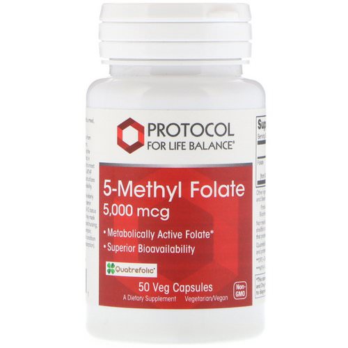 Protocol for Life Balance, 5-Methyl Folate, 5,000 mcg, 50 Veg Capsules فوائد