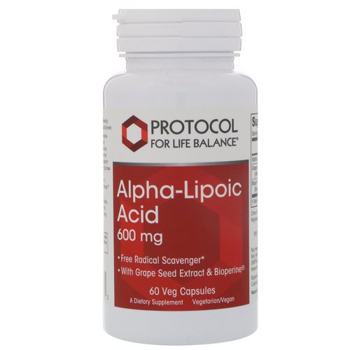 Protocol for Life Balance, Alpha-Lipoic Acid, 600 mg, 60 Veg Capsules فوائد