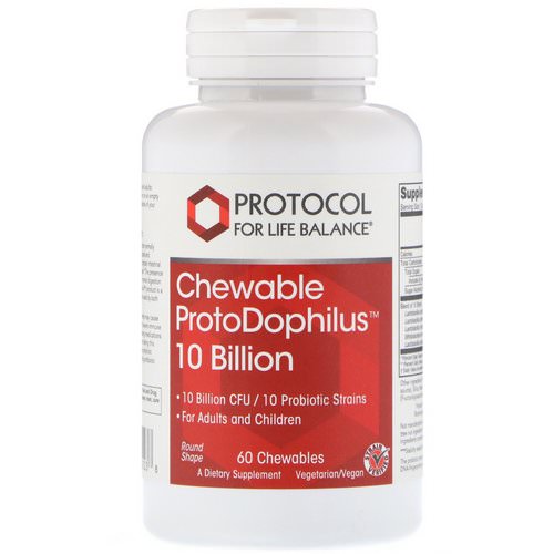 Protocol for Life Balance, Chewable ProtoDophilus, 10 Billion, 60 Chewables فوائد