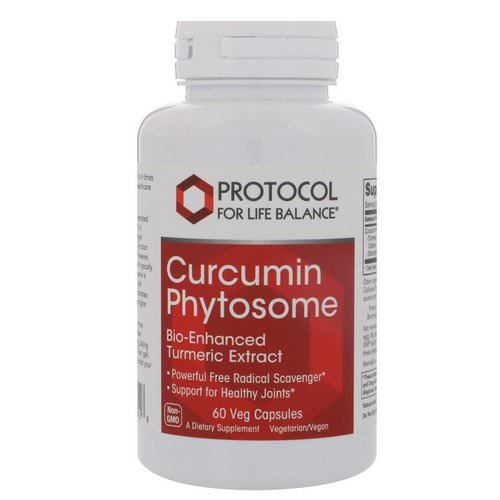 Protocol for Life Balance, Curcumin Phytosome, Bio-Enhanced Turmeric Extract, 500 mg, 60 Veg Capsules فوائد