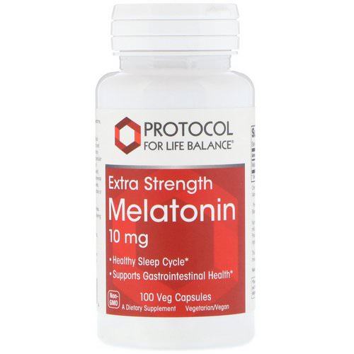Protocol for Life Balance, Melatonin, Extra Strength, 10 mg, 100 Veg Capsules فوائد