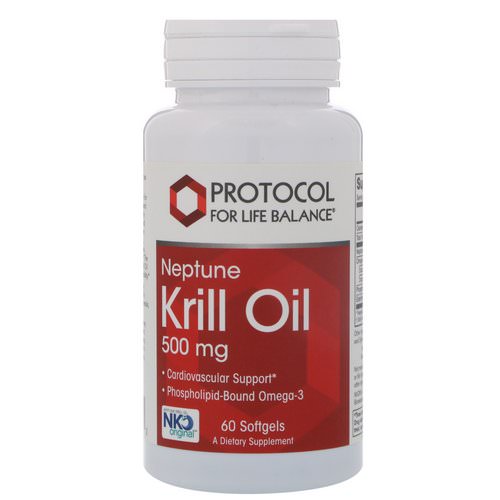 Protocol for Life Balance, Neptune Krill Oil, 500 mg, 60 Softgels فوائد
