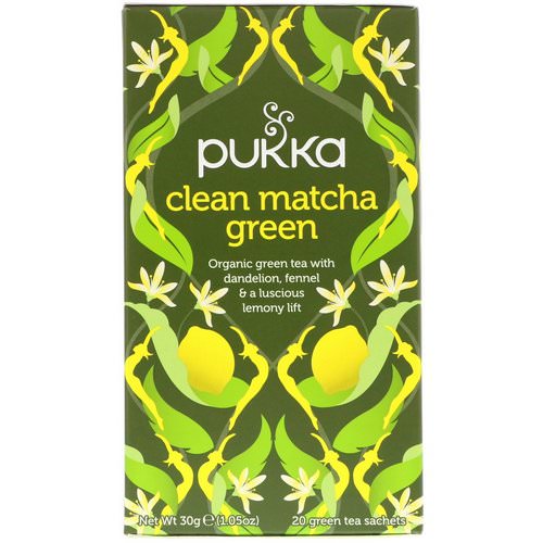 Pukka Herbs, Clean Matcha Green, 20 Green Tea Sachets, 0.05 oz (1.5 g) Each فوائد