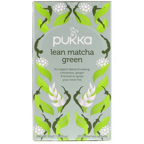 Pukka Herbs, Lean Matcha Green, 20 Herbal Tea Sachets, 1.05 oz (30 g) فوائد