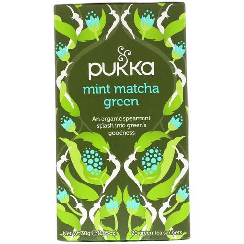 Pukka Herbs, Mint Matcha Green Tea, 20 Green Tea Sachets, 1.05 oz (30 g) فوائد