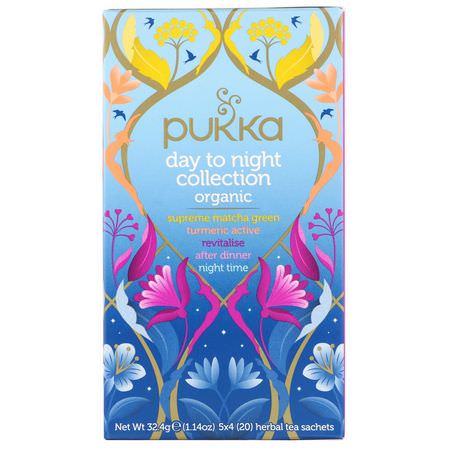 Pukka Herbs, Organic Day to Night Collection, 3 Pack, 20 Herbal Tea Sachets Each:شاي طبي, شاي أعشاب