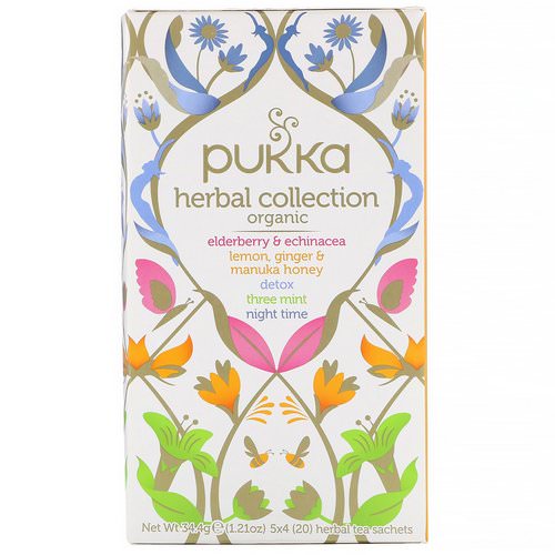 Pukka Herbs, Organic Herbal Tea Collection, 20 Herbal Tea Sachets, 1.21 oz (34.4 g) فوائد