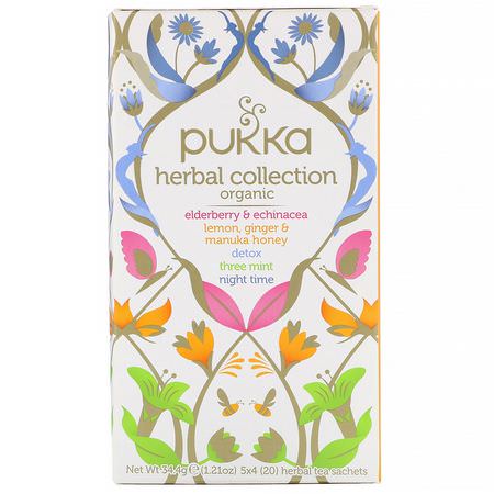 Pukka Herbs, Organic Herbal Tea Collection, 3 Pack, 20 Herbal Tea Sachets Each:شاي طبي, شاي أعشاب