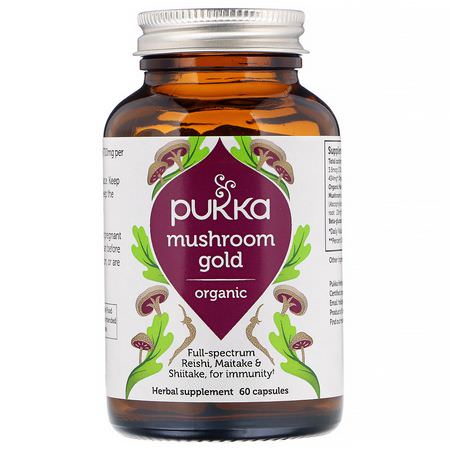 Pukka Herbs Mushroom Blends Mushroom Immune Formulas - الفطر المناعي, الفطر, الفطر, المكملات الغذائية