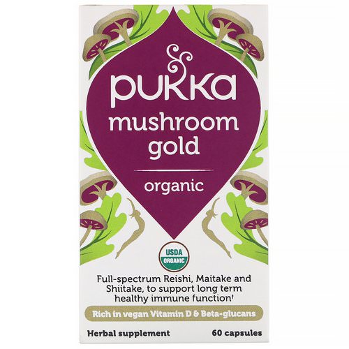 Pukka Herbs, Organic Mushroom Gold, 60 Capsules فوائد