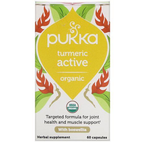 Pukka Herbs, Organic Turmeric, Active, 60 Capsules فوائد