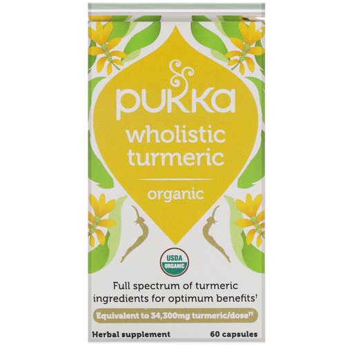 Pukka Herbs, Organic Wholistic Turmeric, 60 Capsules فوائد