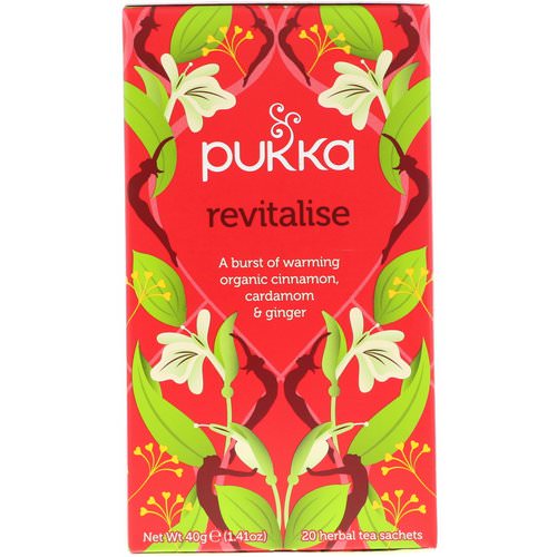 Pukka Herbs, Revitalise, Organic Cinnamon, Cardamom, & Ginger Tea, 20 Tea Sachets, 1.41 oz (40 g) فوائد