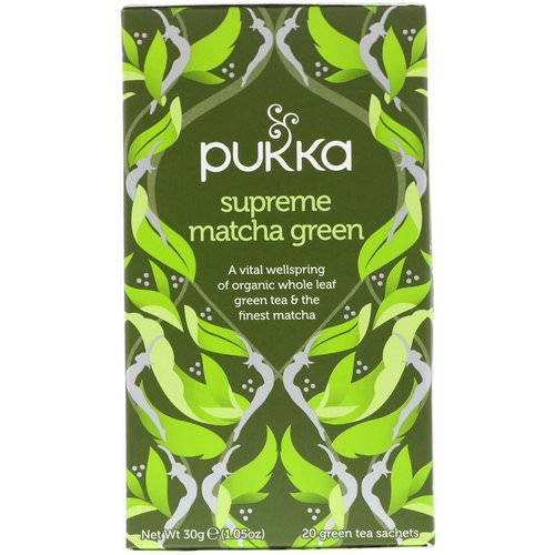 Pukka Herbs, Supreme Matcha Green, 20 Green Tea Sachets, 1.05 oz (30 g) فوائد