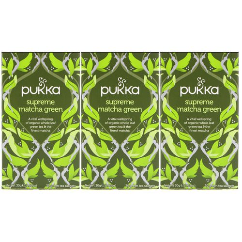 Pukka Herbs, Supreme Matcha Green, 3 Pack, 20 Herbal Tea Sachets Each فوائد