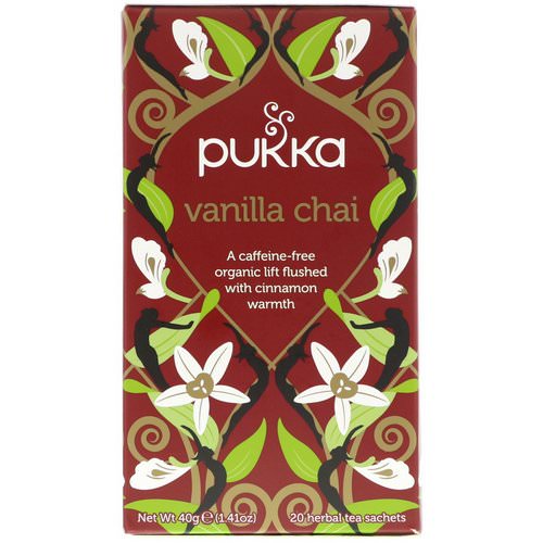 Pukka Herbs, Vanilla Chai, Caffeine Free, 20 Tea Sachets, 1.41 oz (40 g) فوائد