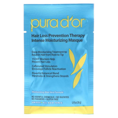 Pura D'or, Hair Loss Prevention Therapy, Intense Moisturizing Masque, 8 Packets, 1.2 fl oz Each فوائد