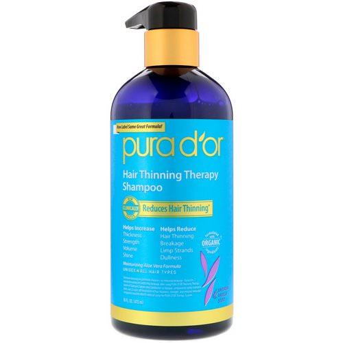 Pura D'or, Hair Thinning Therapy Shampoo, Lavender Vanilla, 16 fl oz (473 ml) فوائد