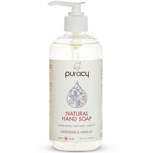 Puracy, Natural Hand Soap, Lavender & Vanilla, 12 fl oz (355 ml) فوائد