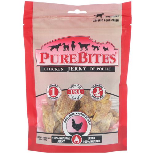 Pure Bites, Chicken Jerky, Dog Treats, Chicken Breast, 5.5 oz (156 g) فوائد