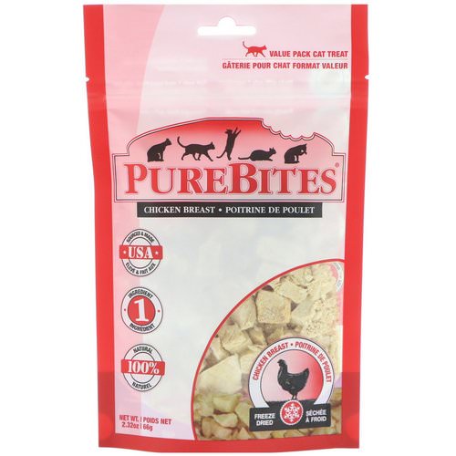 Pure Bites, Freeze Dried, Cat Treats, Chicken Breast, 2.32 oz (66 g) فوائد