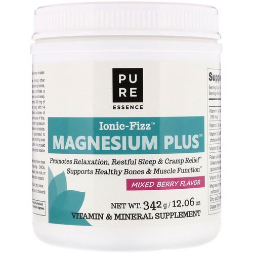 Pure Essence, Ionic-Fizz, Magnesium Plus, Mixed Berry, 12.06 oz (342 g) فوائد