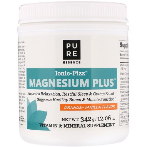 Pure Essence, Ionic-Fizz Magnesium Plus, Orange-Vanilla, 12.06 oz (342 g) فوائد
